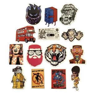 Assorted Graphic Sticker Pack - Colorful Mixed Designs